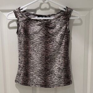 Polo Garage Women's Black & White Zebra Print Tank Top